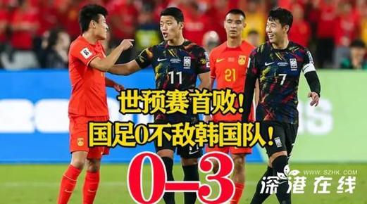 中国男足对韩国历史战绩