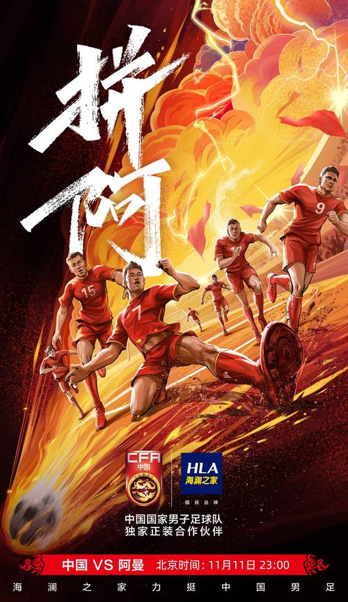 中国男足vs阿曼男足海报